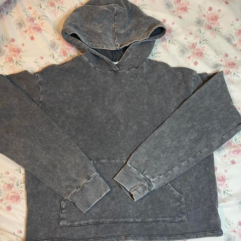 Caution To‎ The Wind Hoodie Size Small Gray Washed Pullover Sweatshirt Casual